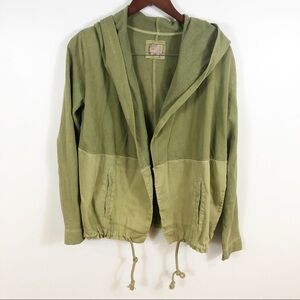 POSTMARK ANTHROPOLOGIE Green Anorak Hooded Open Jacket Coat XS